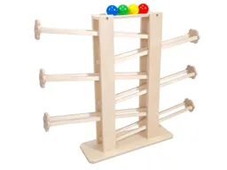 Hess Holzspielzeug Kugelbahn aus Holz, 4 Murmeln bunt Höhe 60 cm – Produktbild 1 von 1