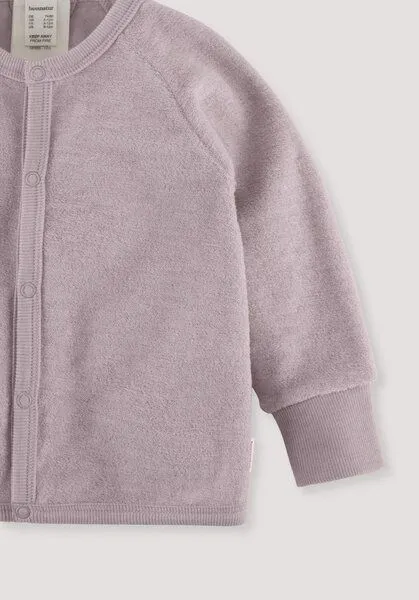 hessnatur hessnatur Wollfrottee Jacke aus reiner Bio-Merinowolle, Mattrosa, – Produktbild 3 von 3