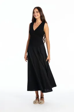 RAVENS VIEW IBIZA RAVENS VIEW IBIZA Damen vegan Kleid Ärmellos Veronika Schwarz – Produktbild 1 von 1