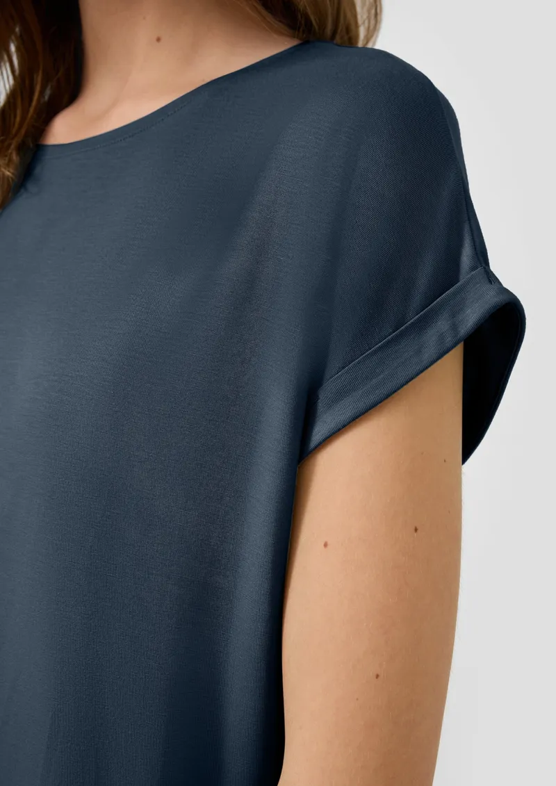 QS QS T-Shirt aus Lyocellmix, Blau, – Produktbild 3 von 6