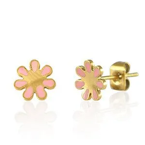 ELEKTROPULLI ELEKTROPULLI Blumen Ohrstecker ca. 8mm, Gold, – Produktbild 1 von 1