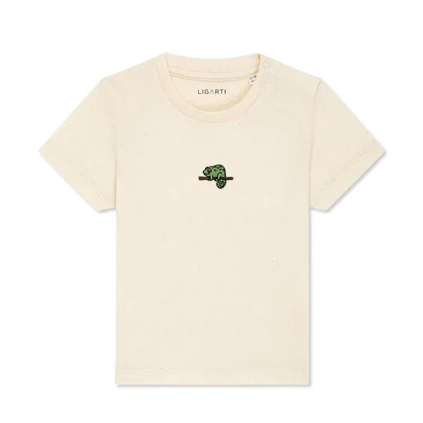 LIGARTI LIGARTI Babyshirt - Mareike das Chamäleon, Sand, – Produktbild 1 von 3