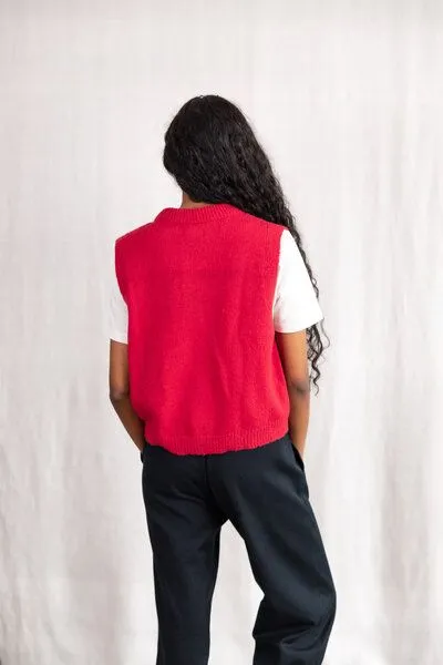 Jyoti - Fair Works Jyoti - Fair Works Baby-Alpaka Weste Pucallpa, Koralle, – Produktbild 3 von 4
