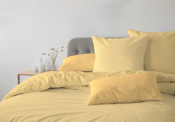 Nature by Adam Nature by Adam Bettwäsche 2tlg aus 100% Bio-Baumwolle - Made in Germany - Graphic Ventus light, Dunkelgelb, – Produktbild 4 von 4
