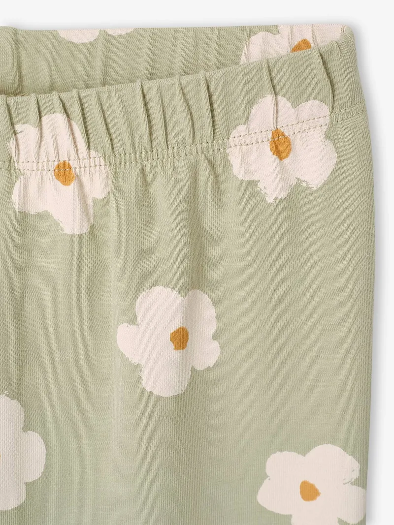Vertbaudet Mädchen Leggings e blumen, Grün/weiße blumen, – Produktbild 2 von 2