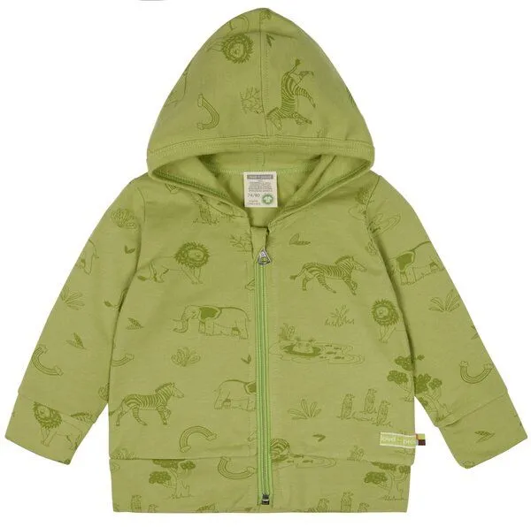 loud + proud loud + proud Babys & Kinder Kapuzenjacke mit Druck, GOTS-zertifiziert, Avocado(grün), – Produktbild 1 von 2