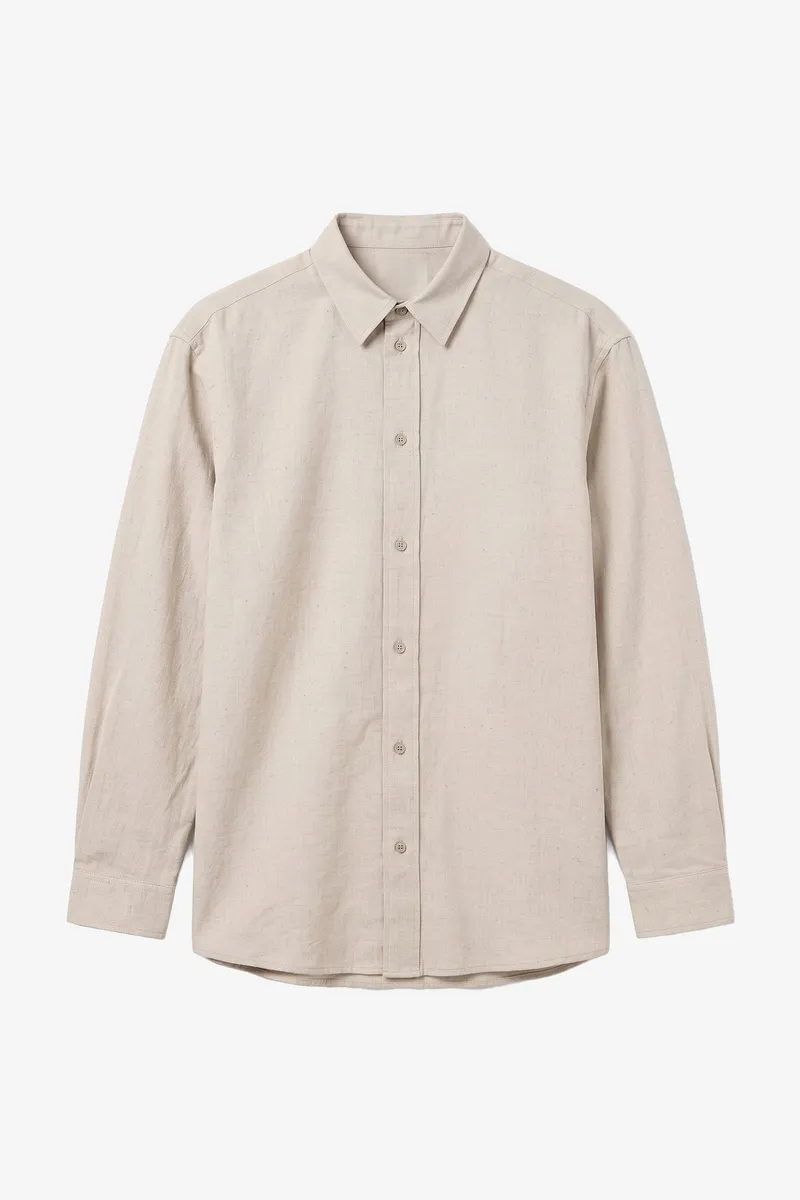 KnowledgeCotton Apparel KnowledgeCotton Apparel Damen vegan Hemd Vega Relaxed Flanell Helles Federgrau, Grau, – Produktbild 1 von 2