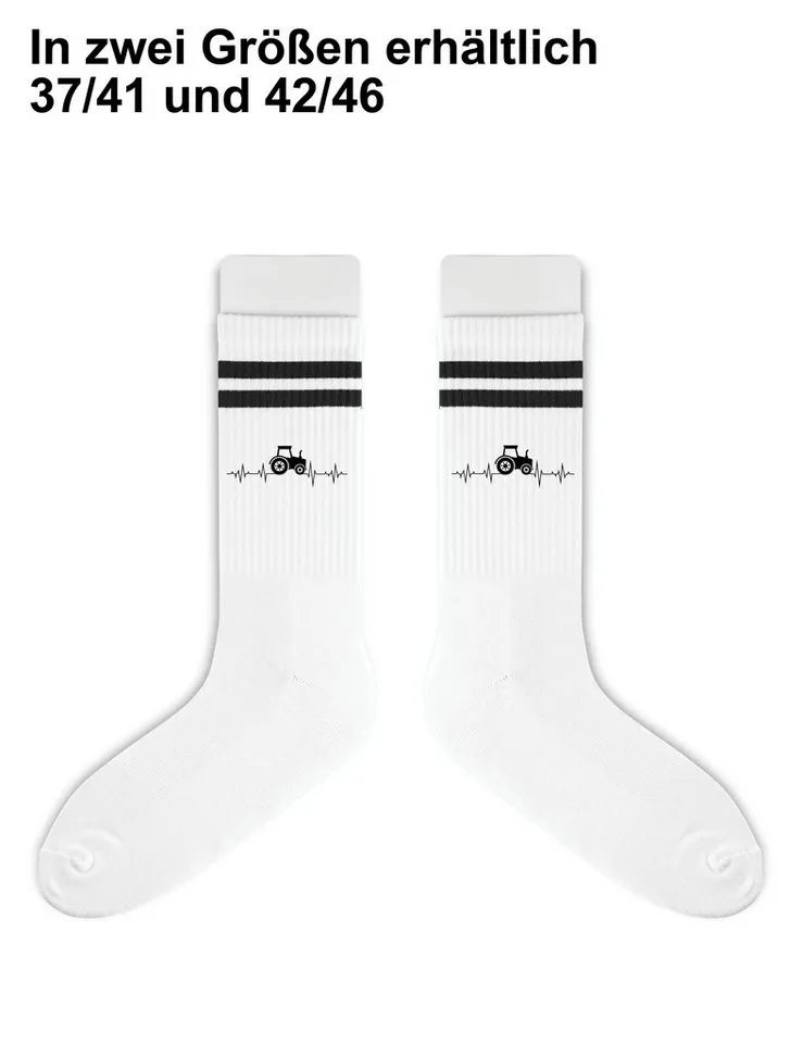 Youth Designz Tennissocken Unisex Socken "Heartbeat Traktor" Aufdruck lustig Geschenk Statement mit verstärkter Verse und Zehenbereich, Schwarz, – Produktbild 4 von 5