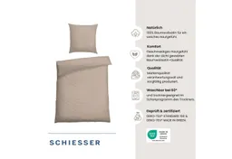 Schiesser Schiesser Bettwäsche Ella seidenmattes Bettwäscheset aus feinstem Baumwollsatin, Satin, 2 teilig, OEKO-TEX® MADE IN GREEN – Produktbild 1 von 1