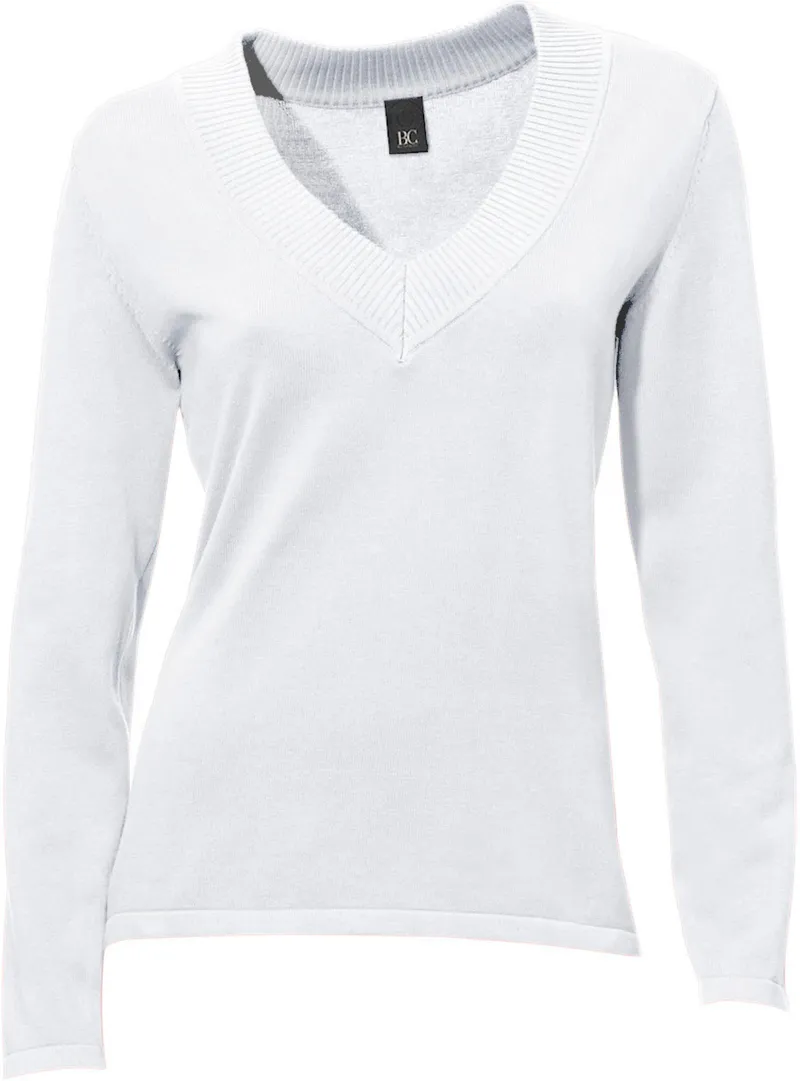 heine V-Ausschnitt-Pullover weiß, Weiß, – Produktbild 2 von 2
