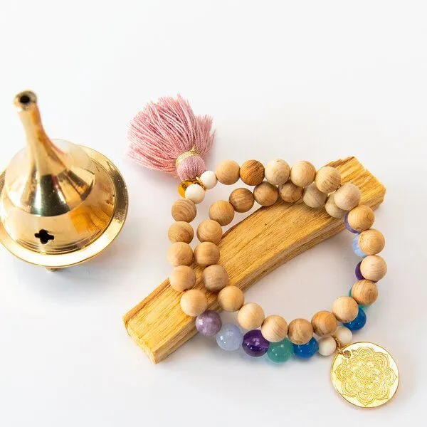 Divasya Divasya Mala Armband Sandalwood Bliss & Sandalwood Midnight - Wickelarmband, Weiss, – Produktbild 2 von 4