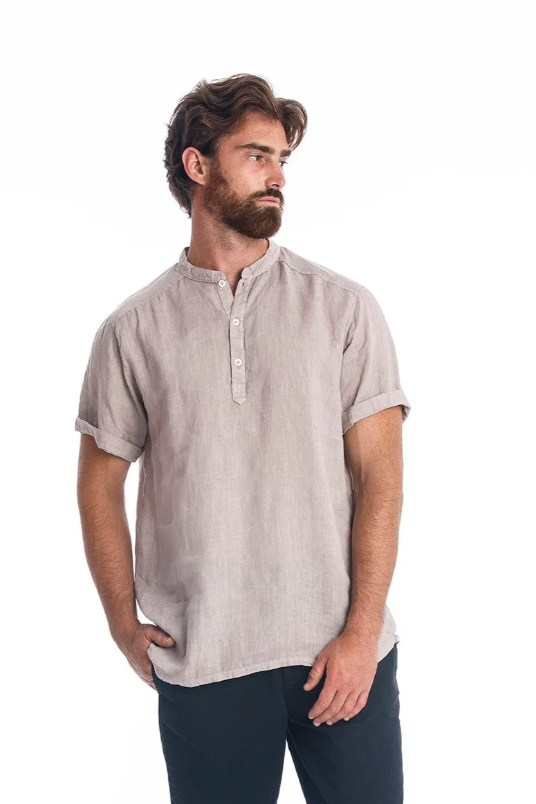 RAVENS VIEW IBIZA RAVENS VIEW IBIZA Herren vegan Leinenhemd Brad Steingrau, Beige, – Produktbild 2 von 2