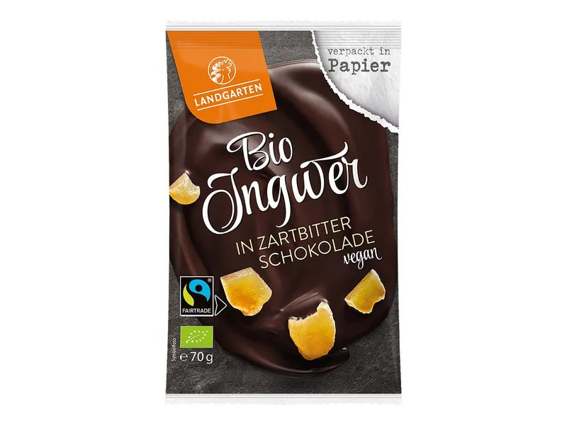 Landgarten Landgarten Bio-Ingwer in Zartbitter-Schokolade, 70 g – Produktbild 1 von 1