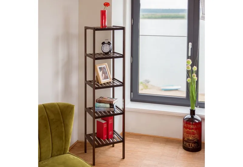 RELAXDAYS RELAXDAYS Badregal Bambus Badregal dunkelbraun, 1-tlg., Braun, – Produktbild 2 von 4