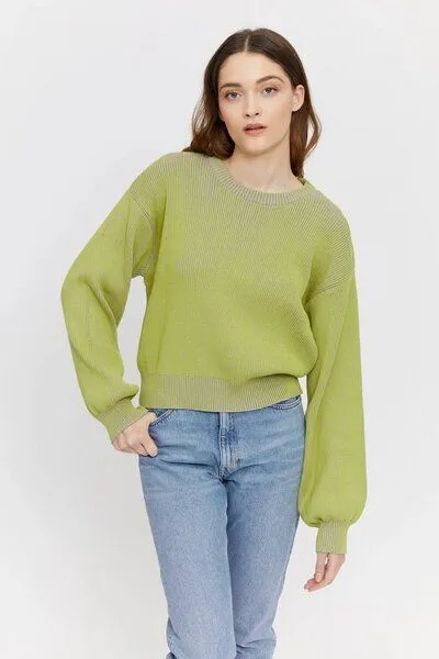 Mazine Mazine Valli Baumwollstrickpullover, Grün-lila, – Produktbild 1 von 4
