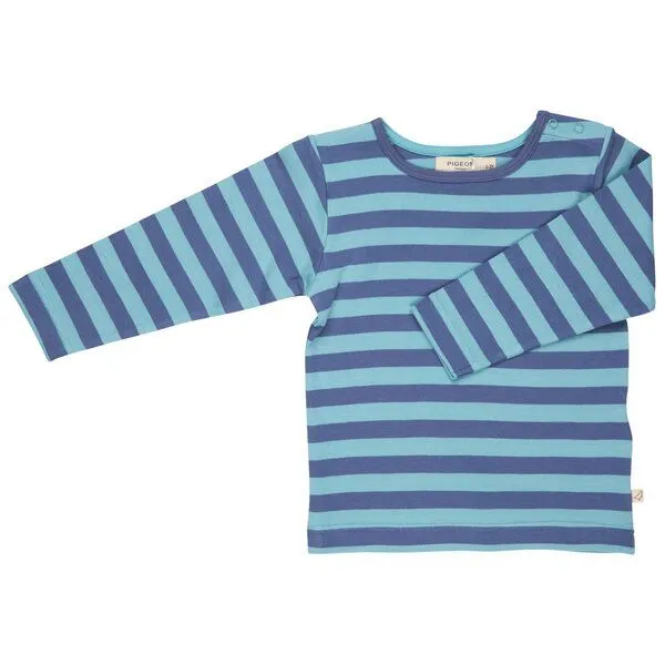 Pigeon by Organics for Kids Pigeon by Organics for Kids Kinder-Langarmshirt "Longsleeve Breton stripe", Blue turquoise (blau/türkis), – Produktbild 1 von 1