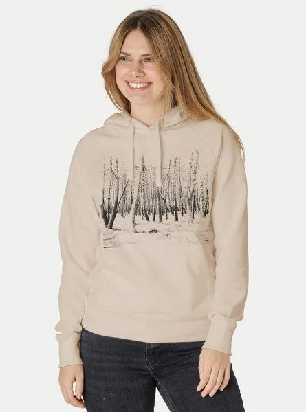 Peaces.bio - handbedruckte Biomode Peaces.bio - handbedruckte Biomode Damen Hoodie Woodland, Sand, – Produktbild 2 von 2