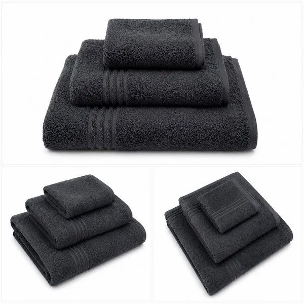 Bruno Barella Bruno Barella Handtücher aus Bio-Baumwolle – 30x50, 50x100 & 70x140 cm – einzeln oder als Set erhältlich, Anthrazit grau, – Produktbild 2 von 2