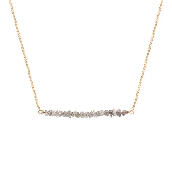 Eppi Eppi Goldener Choker mit rosa ungeschliffenen Diamanten Wandalee, Rose, – Produktbild 1 von 3