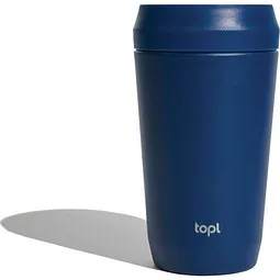 Topl Topl-Trinkbecher aus rec. Stahl mit 360-Grad-Deckel 354ml, Dunkelblau, – Produktbild 1 von 1