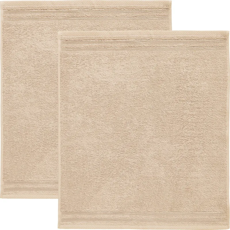 Erwin Müller Geschirrtuch Frottier-Geschirrtuch 2er-Pack, Walk-Frottier Uni, Beige|braun, – Produktbild 1 von 3