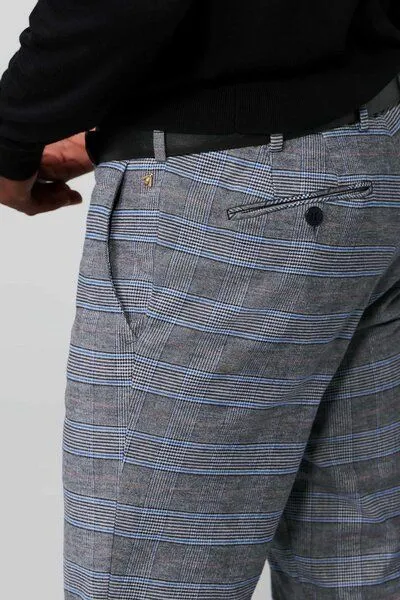 Meyer MEYER Wool Look "Prince of Wales" Chino, Blau (blau), – Produktbild 4 von 4