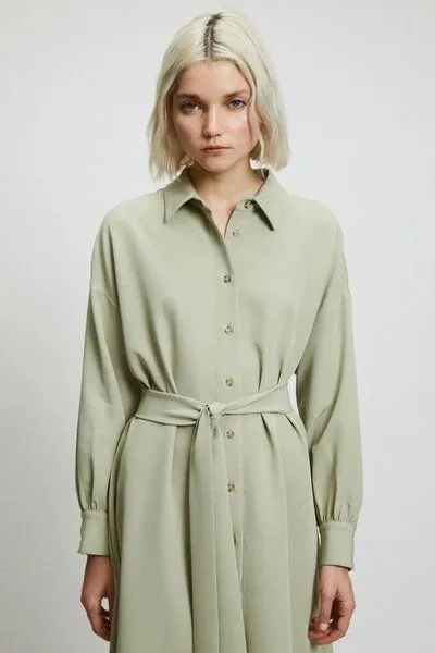 Rita Row Rita Row Hemdblusenkleid KING aus recyceltem Polyester, Dusty green (grün), – Produktbild 4 von 4