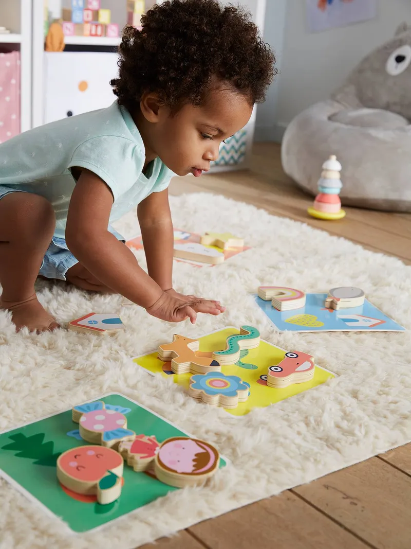 Vertbaudet Kinder Fühl-Memory aus Holz FSC®, Mehrfarbig, – Produktbild 3 von 3