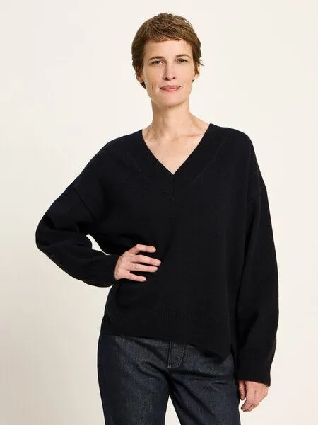 LANIUS LANIUS Pullover mit V-Ausschnitt, Black, – Produktbild 1 von 4