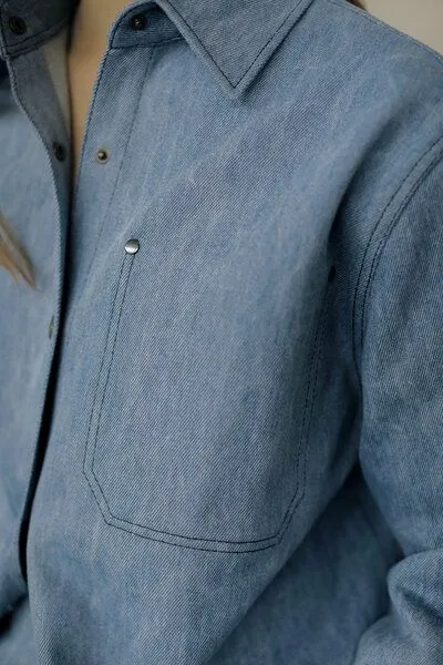 IVA RYCH IVA RYCH Jeanshemd mit Druckköpfen I Deadstock, Blau, – Produktbild 2 von 2