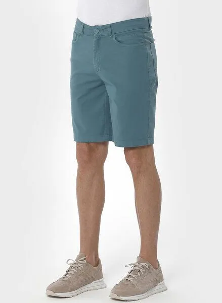ORGANICATION ORGANICATION Five-Pocket-Shorts aus Bio-Baumwolle, Grün(perol green), – Produktbild 3 von 4