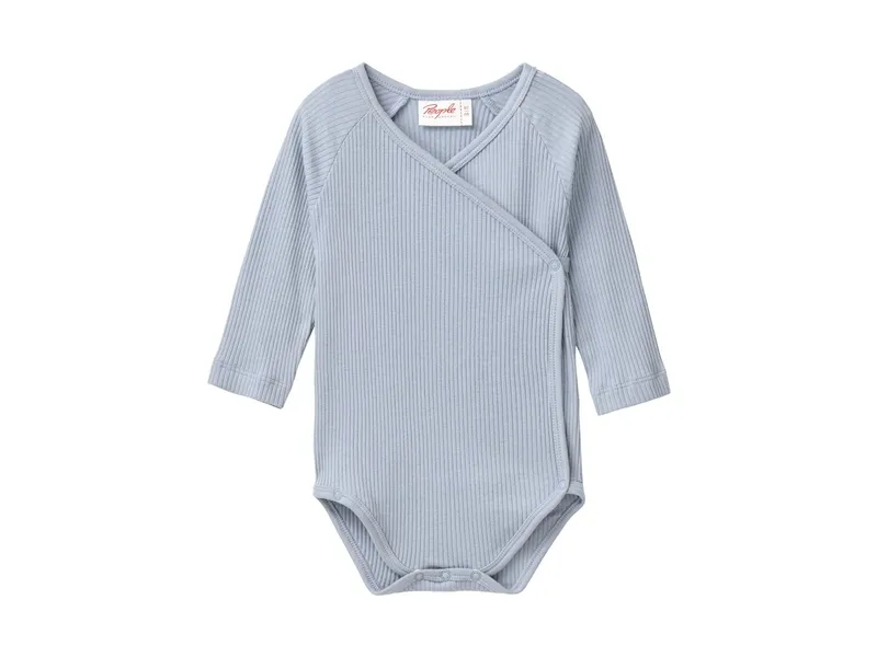 People Wear Organic People Wear Organic Langarm-Wickelbody blaugrau Gr. 62/68, Blau, – Produktbild 1 von 1