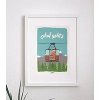 päfjes päfjes Auf geht’s - Gipfelabenteuer mit Bulldogge Bärbel - Poster A4 – Produktbild 1 von 1