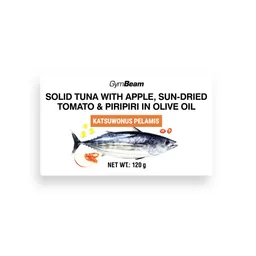 GymBeam Food GymBeam Thunfisch in Olivenöl mit Apfel, sonnengetrockneter Tomate und Piripiri 120 g – Produktbild 1 von 1