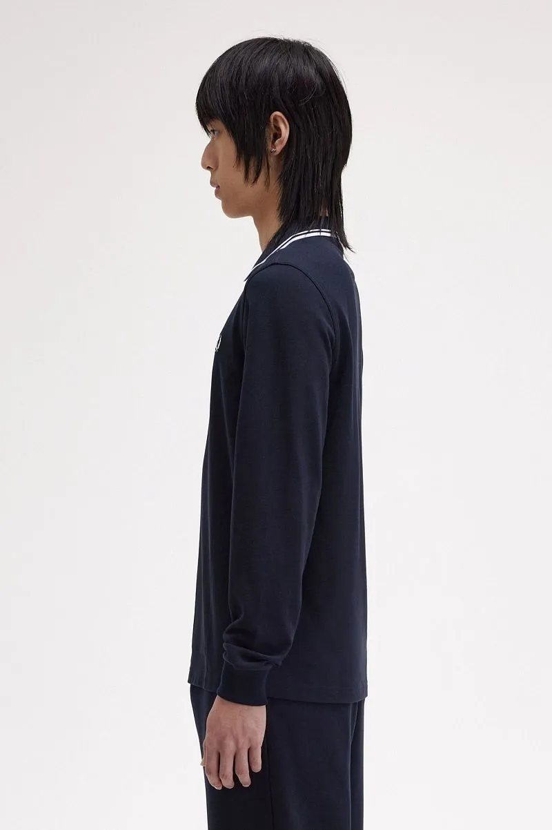 Fred Perry Fred Perry Langarm-Poloshirt Navy 238 - Größe XXL, Dunkelblau, – Produktbild 3 von 5