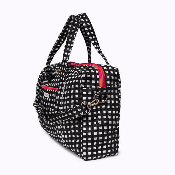 KIKOONI KIKOONI handgefertigte große Reisetasche TRAVELER BAG, "happy checks" black, – Produktbild 3 von 4