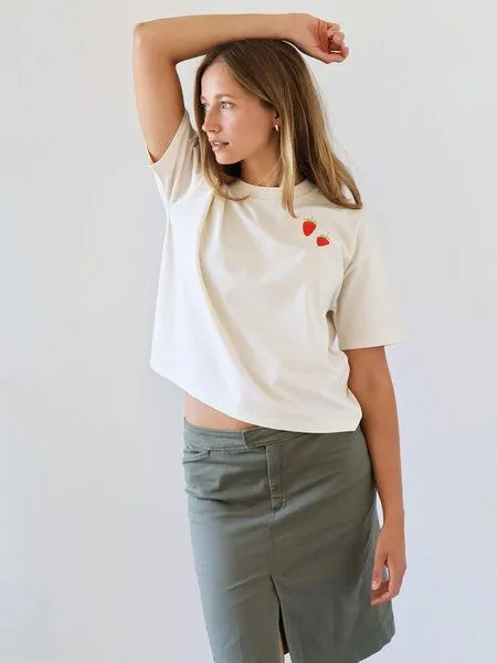 Kultgut Kultgut Artdesign - Shirt 100% Biobaumwolle - Boxiform- /Picnic, Natur, – Produktbild 2 von 4