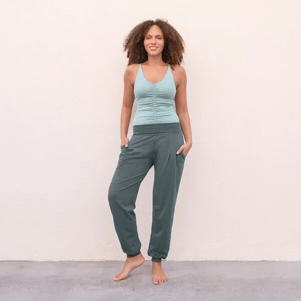 Jaya Jaya NICOLE - Damen - Top für Yoga aus Biobaumwolle mit besonderer Rückenpartie, Aqua/grün, – Produktbild 4 von 4