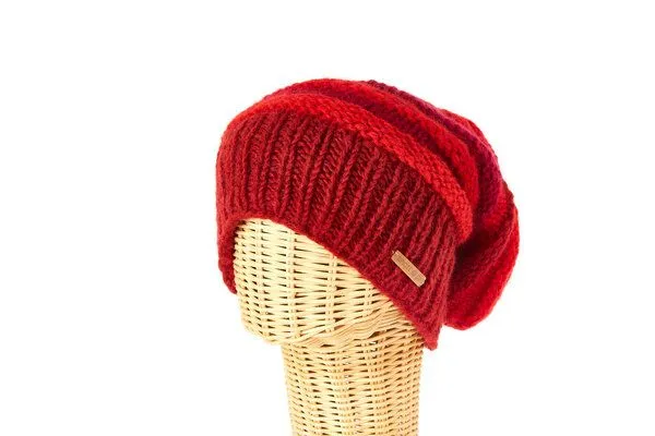 short'n'pietz short'n'pietz Schurwollmütze gestreift, handgestrickt, Grün braun, – Produktbild 2 von 3