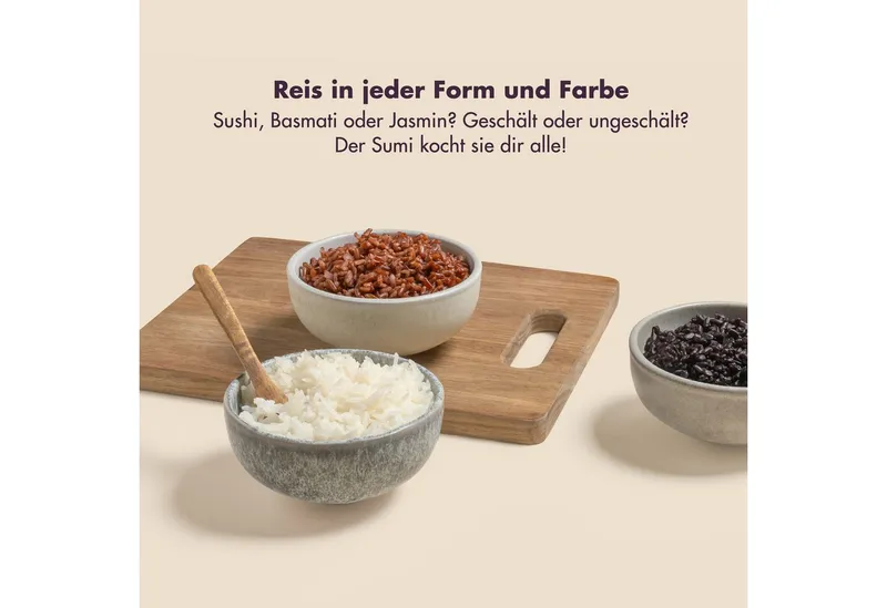 Reishunger Reishunger Reiskocher SUMI – Digitaler Multikocher – 12 Programme und Warmhaltefunktion, 600 W, Schwarz, – Produktbild 5 von 5