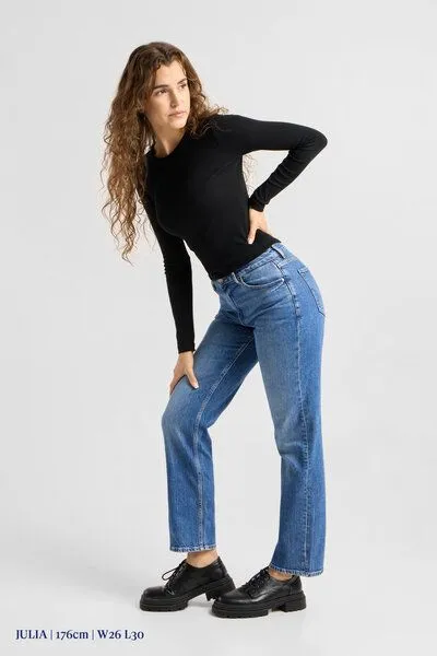 DAWN Damen Jeans MORNING Regular Straight DAWN Minimal Stretch, Bright blue, – Produktbild 6 von 6