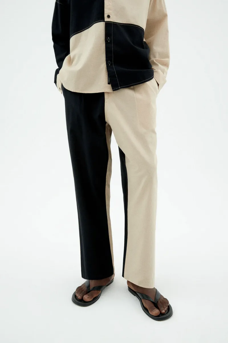 thinking mu Thinking MU Herren vegan Hose Luc Schwarz & Beige, Beige, – Produktbild 2 von 2