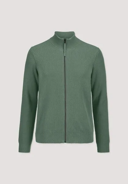hessnatur hessnatur Strick Jacke Regular aus reiner Bio-Baumwolle, Efeugrün, – Produktbild 4 von 4