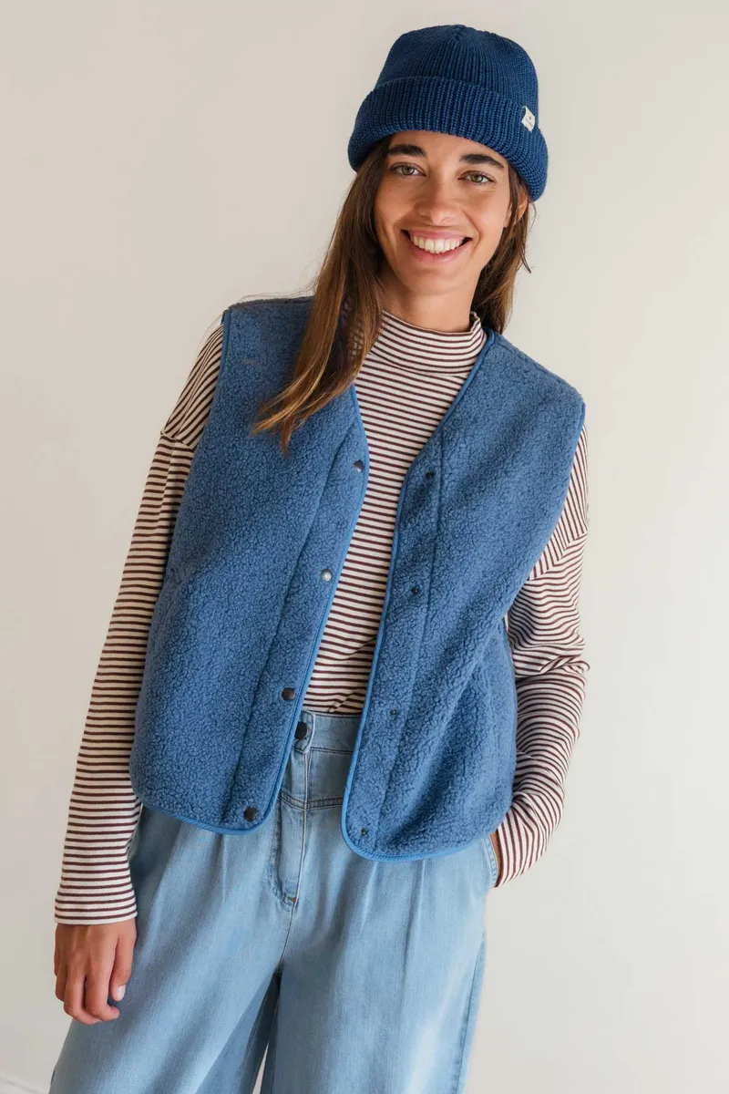 TWOTHIRDS TWOTHIRDS Damen vegan Fleeceweste Henderson Blau, Blau, – Produktbild 1 von 2