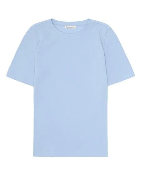KnowledgeCotton Apparel KnowledgeCotton Apparel T-Shirt - Rib t-shirt - aus Bio-Baumwolle, Hellblau (skyway), – Produktbild 1 von 3