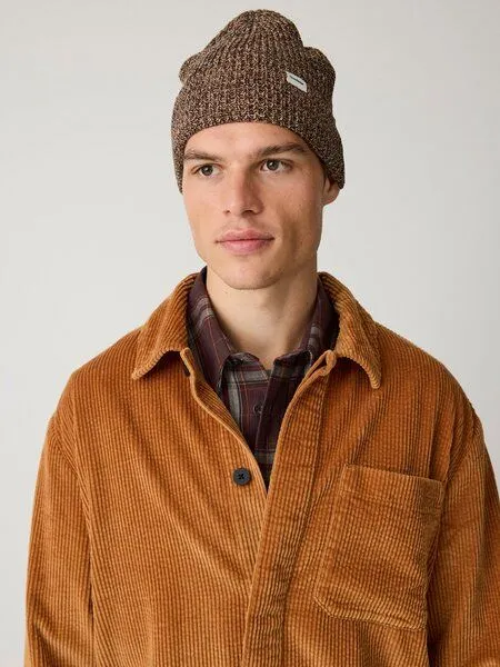 KnowledgeCotton Apparel KnowledgeCotton Apparel Beanie aus gezwirntem Garn aus Bio-Baumwolle, Braun-chocolate-torte, – Produktbild 3 von 4