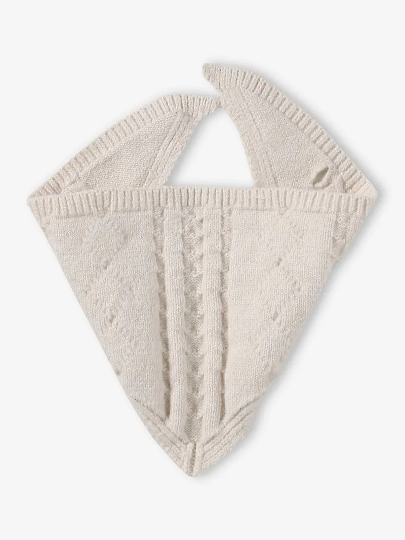 Vertbaudet Baby-Set aus Mütze und Halstuch zum Binden, Wollweiß, – Produktbild 3 von 4