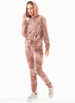 ORGANICATION ORGANICATION Damen vegan Batik-Sweat-Hoodie Aus Bio-Baumwolle Misty Rose – Produktbild 1 von 1
