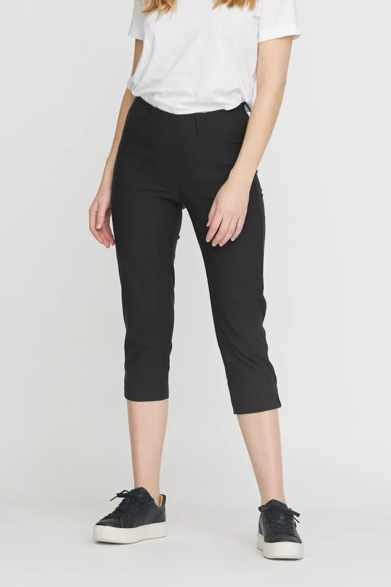 LAURIE LAURIE Damen vegan Hose Anabelle Regular Capri Ml Schwarz, Schwarz, – Produktbild 2 von 2