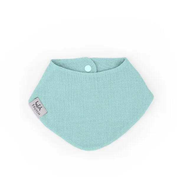 Hutch&Putch Hutch&Putch Musselin Lätzchen - Dreieckstuch mit Druckknopf für Baby (0-2 Jahre) aus 100% Bio-Baumwolle, Sky blue, – Produktbild 1 von 1